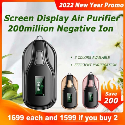 HM20 Air Mask 200million Negative Ion Screen Display Air Purifier ionizer Necklace