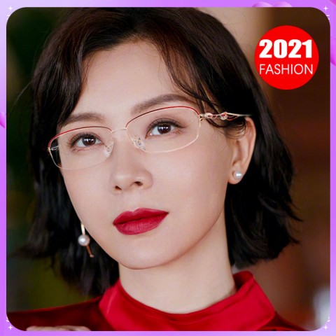 2021 eye protection half frame crystal reading glasses