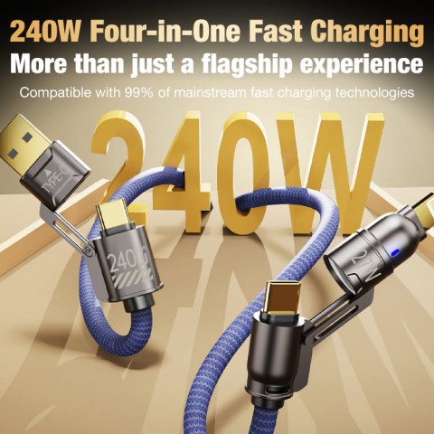 4-in-1 Fast Charging Durable Braided Data Cable
