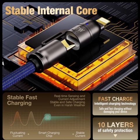 4-in-1 Fast Charging Durable Braided Data Cable