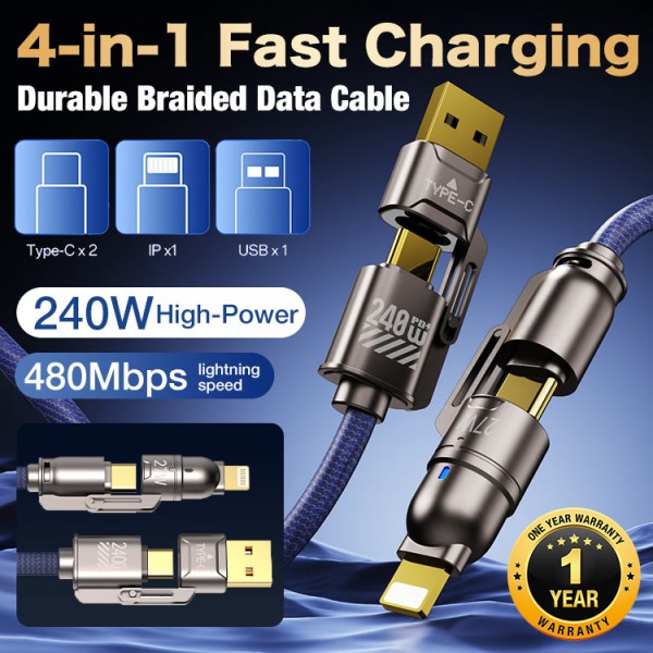 4-in-1 Fast Charging Durable Braided Dat..