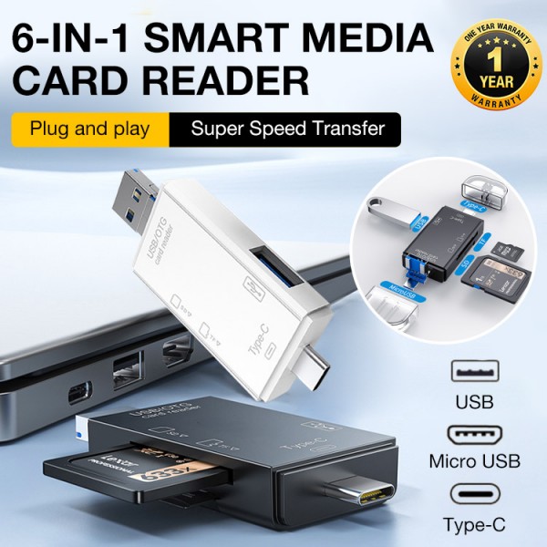 6-in-1 Smart Media Card Reader..