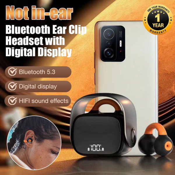 Bluetooth Ear Clip Headset with Digital Display