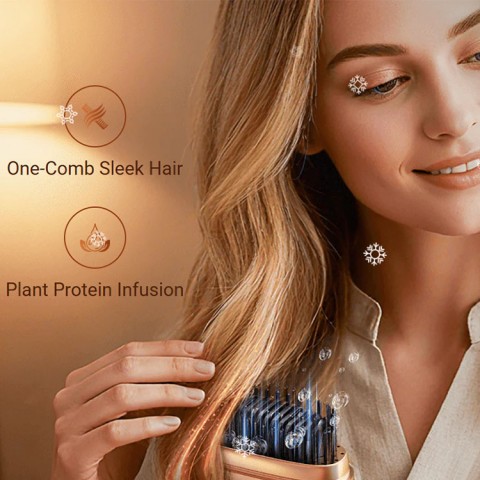 Mini wireless electric hair straightening brush