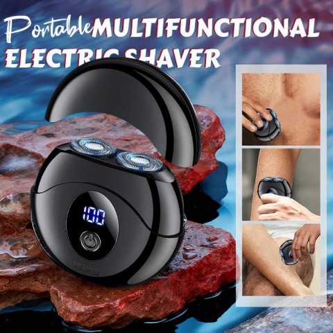 Portable mini flying saucer-shaped multi-functional electric shaver