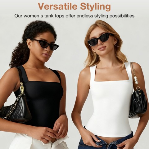 Square neckline backless camisole shapewear