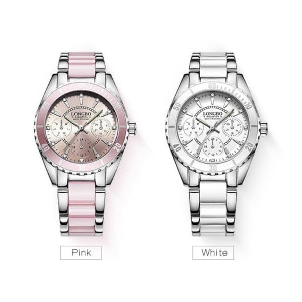 Ceramic steel band watch waterproof luminous ladies quartz watch