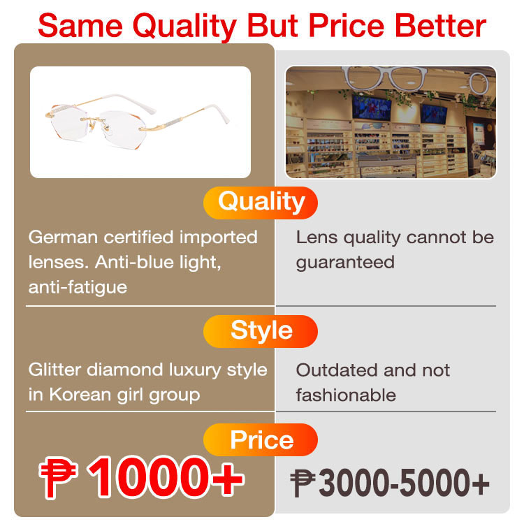 New Year Promo -Imported from Germany-Diamond Frameless Reading Glasses, suitable for all face shapes -One Year Warranty