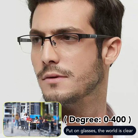 Business half frame myopia glasses