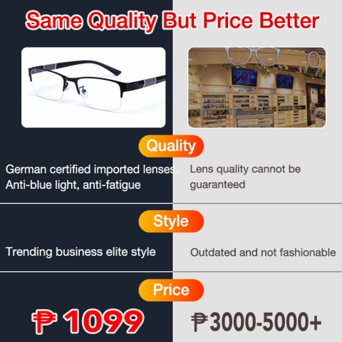 Business half frame myopia glasses