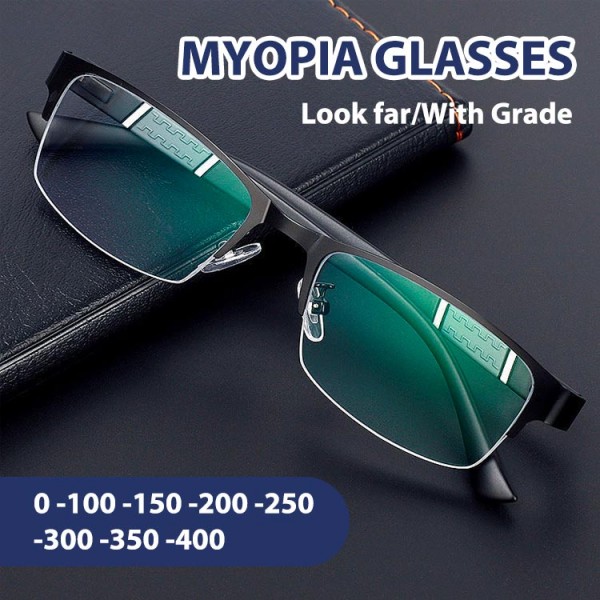 Business half frame myopia glasses..