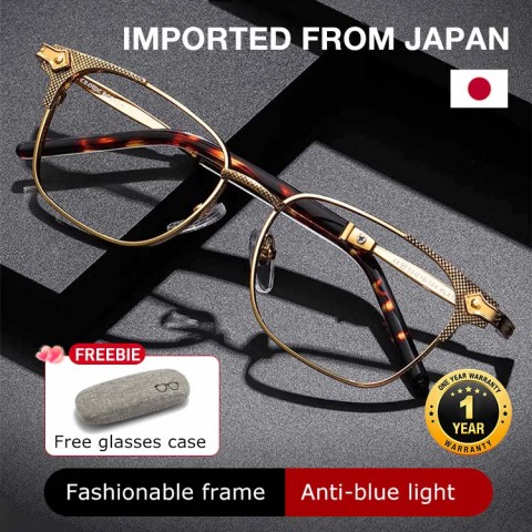 Pure titanium men myopia glasses imported from Japan - anti-blue light anti-fatigue