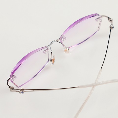 Fashion diamond-cut silver reading glasses