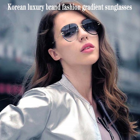 2021 fashion rimless gradient sunglasses