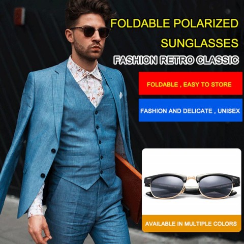 Fashion Retro Men Folding Sunglasses