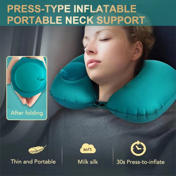 Press-type inflatable portable neck supp..