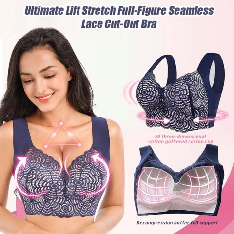 Ultimate Lift Stretch Full-Figure Seamless Lace Cut-Out Bra