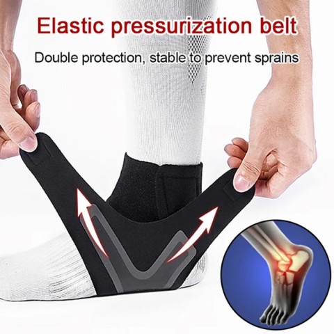 Adjustable pressurized ankle protection brace