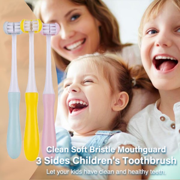 Clean Soft Bristle Mouthguard 3 Sides Children Toothbrush