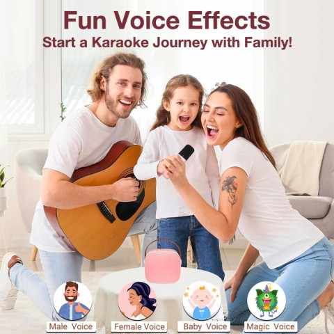 Mini wireless karaoke microphone set