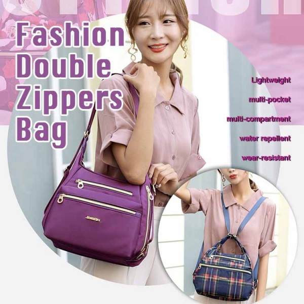 Fashion Double Zippers Bag
