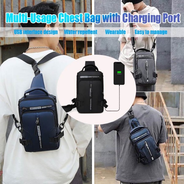 Multi-Usage Chest Bag with Charging Port..