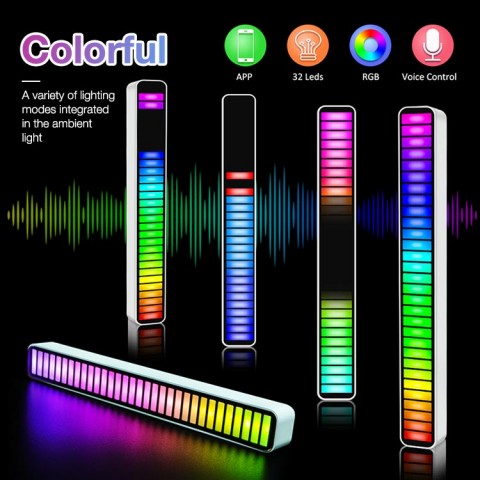MUSIC LEVELS 2021 New RGB Sound Pickup Ambient Light