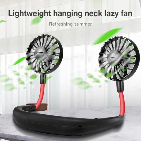 Aromatic neckband fan with light