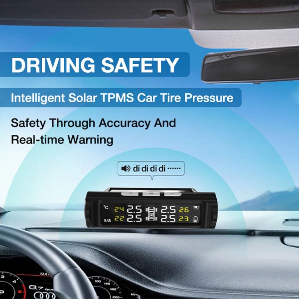 Solar tire pressure detector..