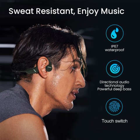 Built-in 23g memory bone conduction wireless bluetooth noise-cancelling headphones