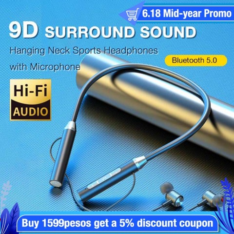 Hanging Neck Sports Headphones with Microphone