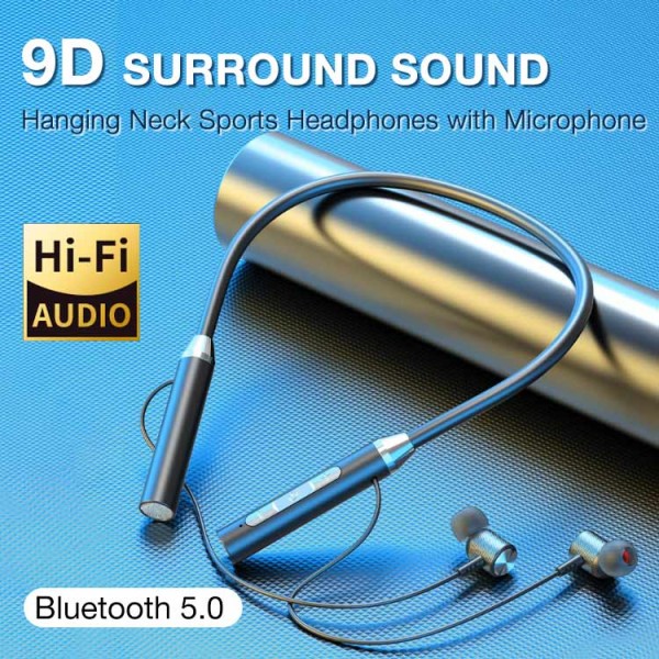 Hanging Neck Sports Headphones with Micr..