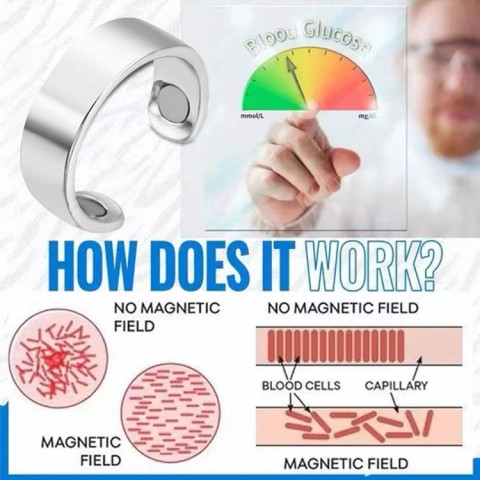 Magnetic therapy blood sugar control ring