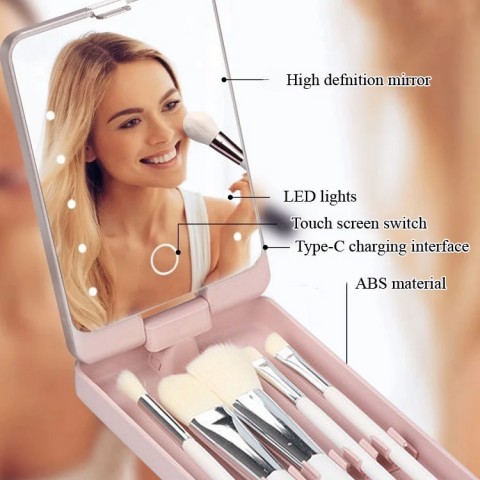 led Makeup Brush Set 