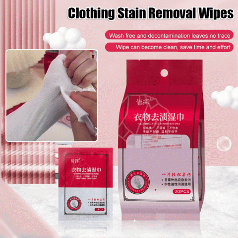 Clothes stain removal wipes