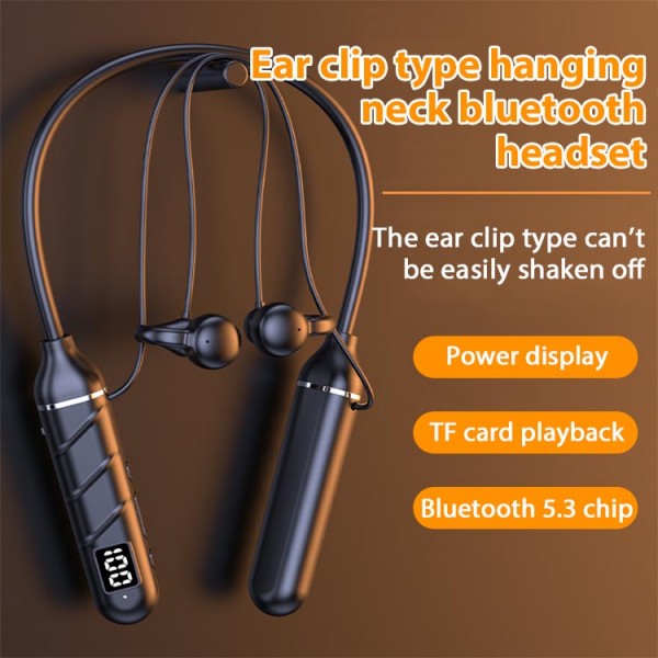 Ear clip type hanging neck bluetooth headset