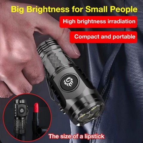 German three-eyed monster mini flash super power flashlight