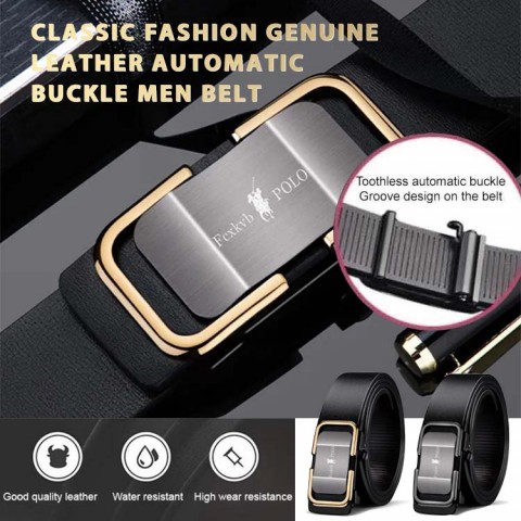 Classic Fashion Genuine Leather Automatic Buckle Men Belt