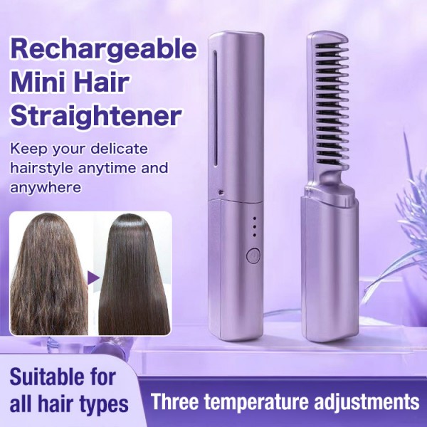 2 In 1 Rechargeable Negative Ion Hair Straightening Comb