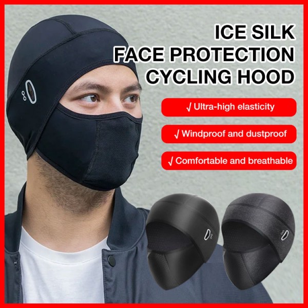 Ice silk face protection cycling hood