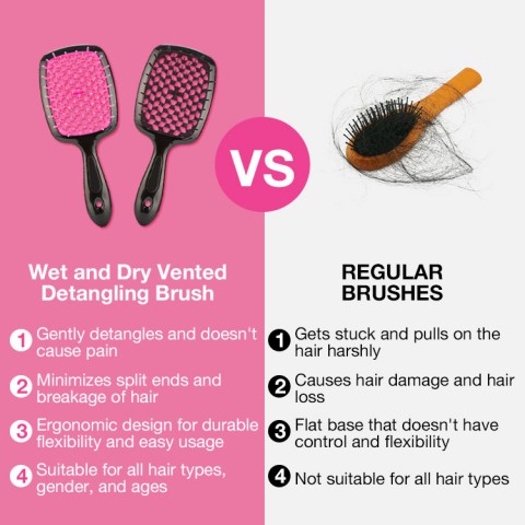 Wet and Dry Vented Detangling Brush