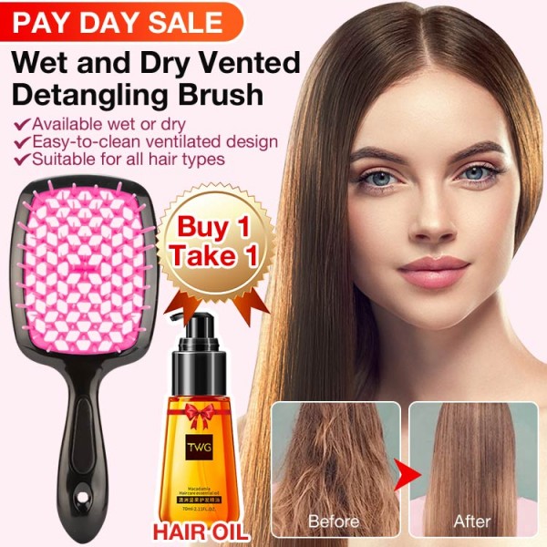 Wet and Dry Vented Detangling Brush