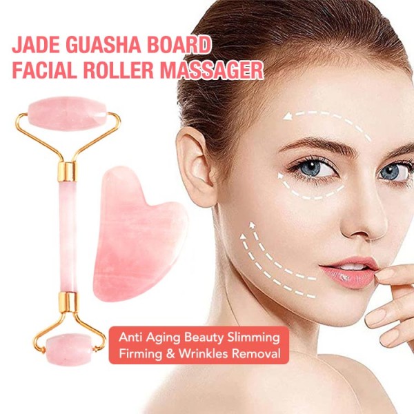 Jade Guasha Board Facial Roller Massager..