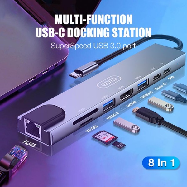 Multi-function USB-C Docking Station-4In1/5In1/6In1/8In1