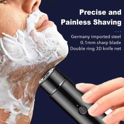 Mini Portable Electric Shaver-Shaver body and two shaver heads