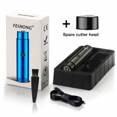 Mini Portable Electric Shaver-Shaver body and two shaver heads
