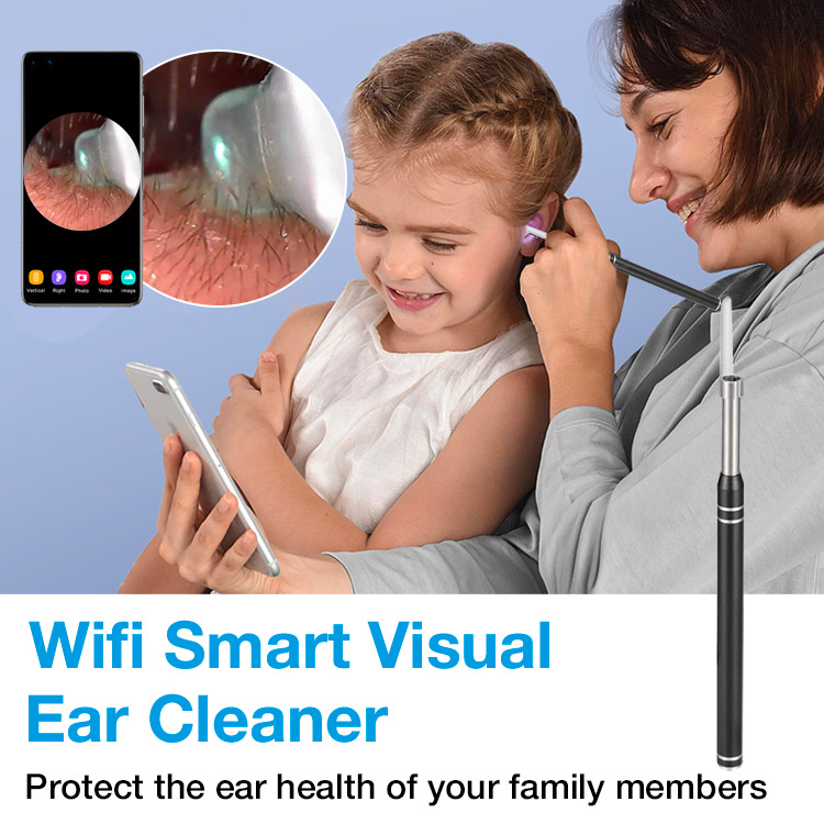 Wifi Smart Visual Ear Cleaner - Avoid ear canal damage, otitis externa, tympanic membrane perforation, hearing loss - Silicone ear picks, not hurting ears!