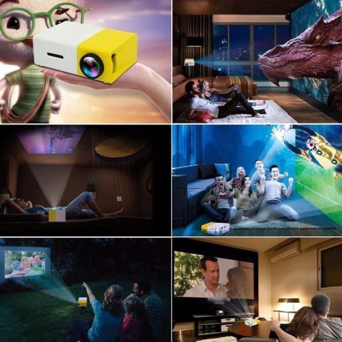 YG-300 LED Mini Projector 480x272 Pixels Supports 1080P HDMI USB Audio Portable Home Media Video Player
