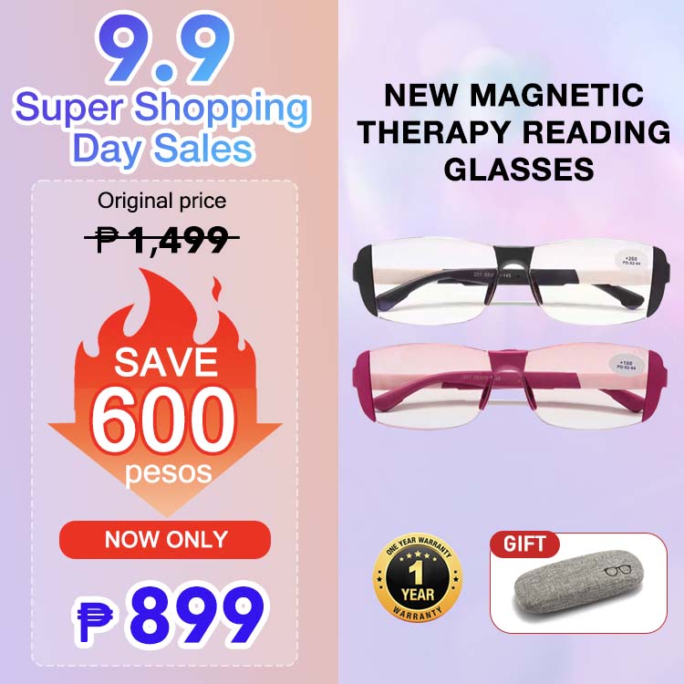 99 Super Shopping Day Sales - Instant discount of 600 pesos - New Magnetic Therapy Reading Glasses -One Year Warranty-Free glasses case and glasses cloth