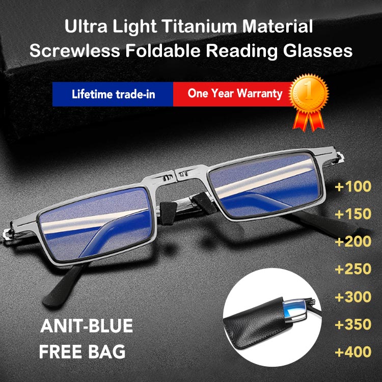2023 Hot Sale Ultra Light Titanium Screwless Foldable Reading Glasses - One year warranty